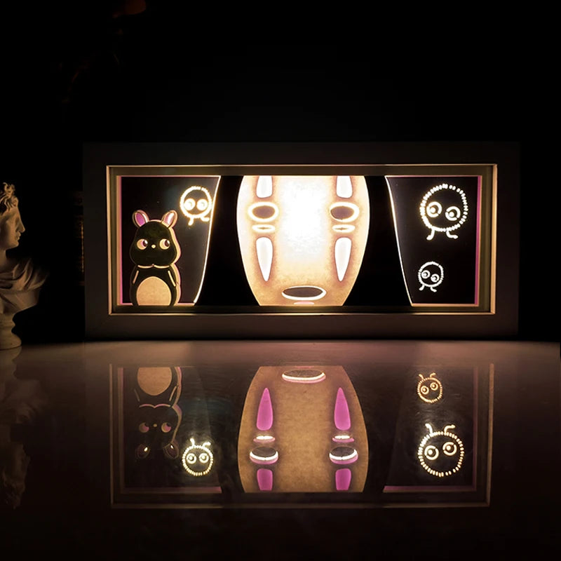 Anime Series Paper-Cut Light Room Bedroom Night Light Remote Control Colorful Light Box Atmosphere Light