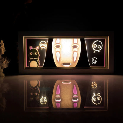 Anime Series Paper-Cut Light Room Bedroom Night Light Remote Control Colorful Light Box Atmosphere Light