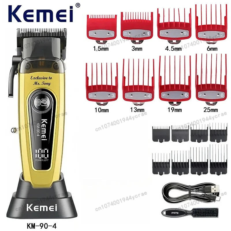 Professional Hair Clipper KM-90-5,KM-90-4 Electric Hair Trimmer Set For Men Rechargeable Cordless Haircut Machine for Barber