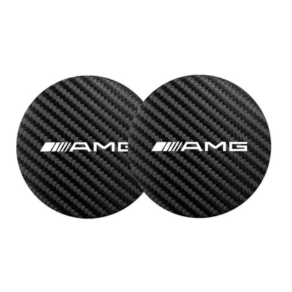 2Pcs Car Coasters Water Cup Mats Waterproof Slot Pads For Mercedes Benz AMG Smart W205 C300 W203 W206 W108 W124 W126 W140 W168