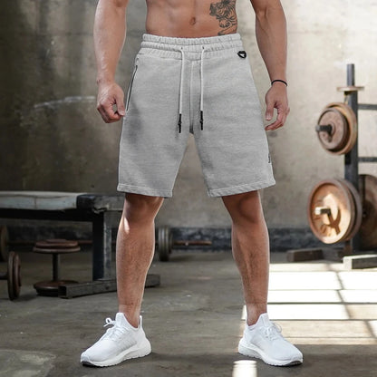 Men's Sports Shorts for All Seasons Cotton Retro Casual Stylish Street Wear Loose Athletic Shorts Zipper Pockets