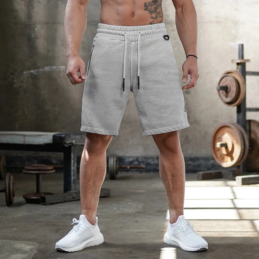 Men's Sports Shorts for All Seasons Cotton Retro Casual Stylish Street Wear Loose Athletic Shorts Zipper Pockets
