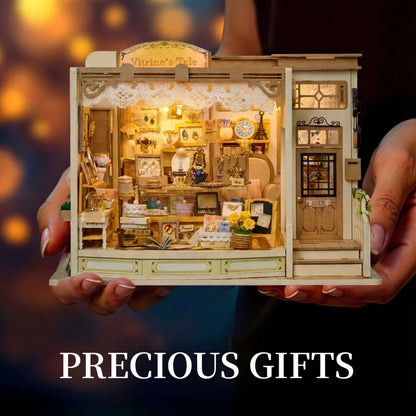 DIY Doll House Wooden Miniature Kit Furniture Litht Dollhouse Furniture Handmade Model Assembly Toys Case Birthday Gifts
