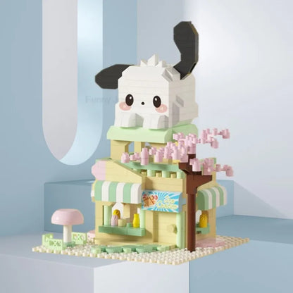 Cartoon Anime Hello Kitty Panda Refrigerator Magnet Blocks Kuromi My Melody Cinnamoroll Building Blocks Toy Kids Birthday Gift