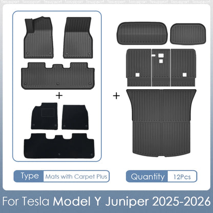 For Tesla Model Y Juniper 2026 Accessories TPE Floor Mats Cargo Liner Waterproof Trunk Mat for Tesla Model Y Juniper Accessories