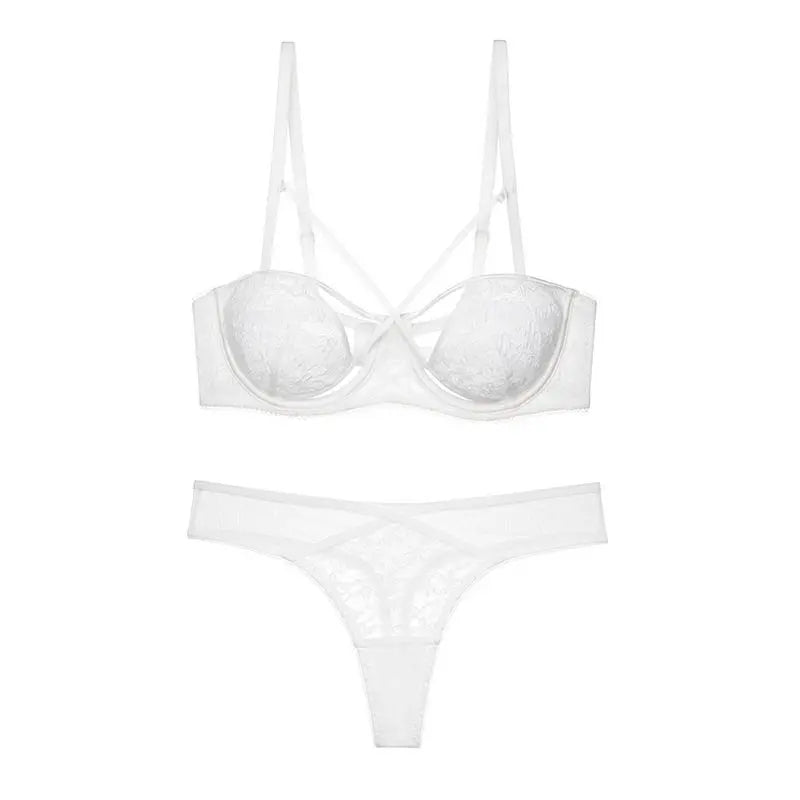New Arrival French Style Lace Bra Set Female Push Up Underwire Thin Cup Anti Sagging Comfort Lingerie Suit For Everyday Wear Set