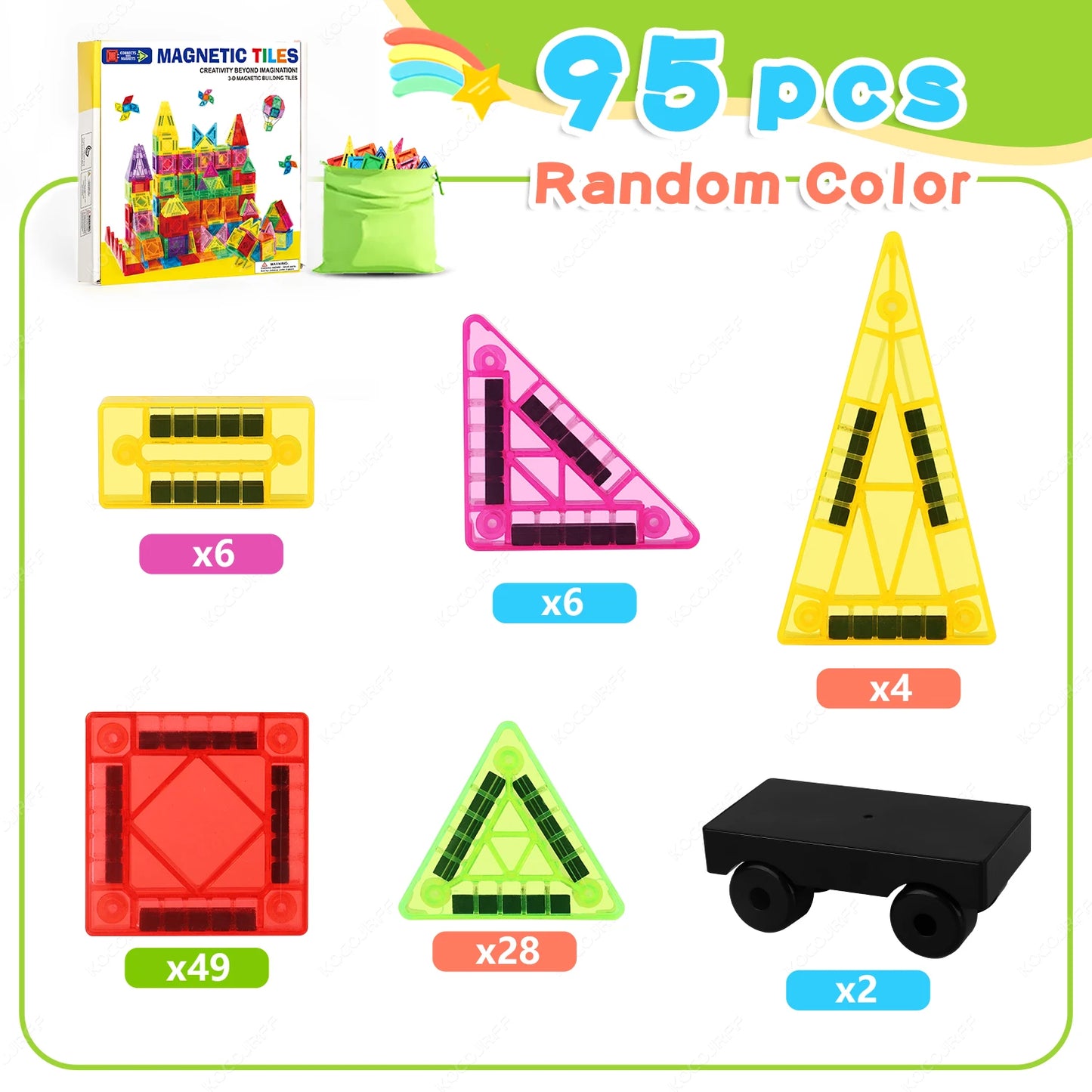 Mini Portable Magnetic Building Toys for All Kids. Travel-Friendly STEM Educational Toys in Random Colors. Great Gifts