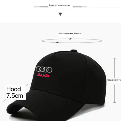 For Audi A3 A4 A5 S4 RS4 A5 S5 RS5 A6 A6 Q2 Q3 Q5 Q Q8 RS4 RS5 Car Logo Adjustable Baseball Hat Outdoor Auto Accessories