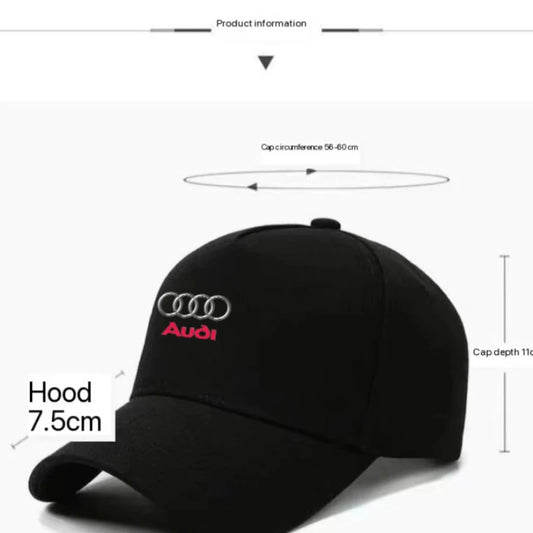 For Audi A3 A4 A5 S4 RS4 A5 S5 RS5 A6 A6 Q2 Q3 Q5 Q Q8 RS4 RS5 Car Logo Adjustable Baseball Hat Outdoor Auto Accessories