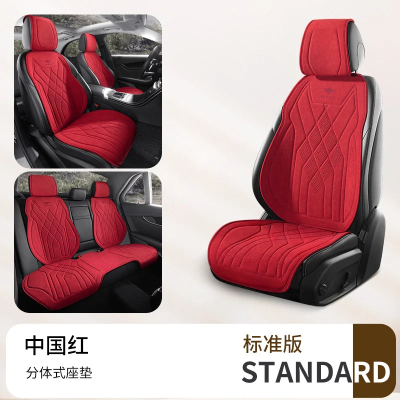 Perforated Suede Seat Cover Universal Four Seasons Cars Seats Covers Breathable Seat Non-slip Luxury Car Rams Latex Seat Cover