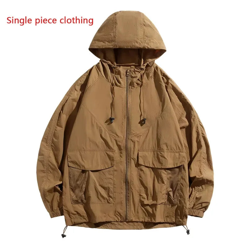 Summer Sun Protection Air-conditioned Clothing for Men & Women Fan Ice Jacket Refrigeration Hooded Fan Clothing Outdoor Fishing