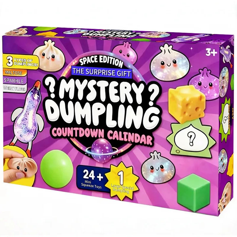 2026 New Squishy Bun Advent Calendar 24 Day Mystery Bun Countdown Box Slow Rising Dumpling Fidget Toy Set for Stress Relief Gift