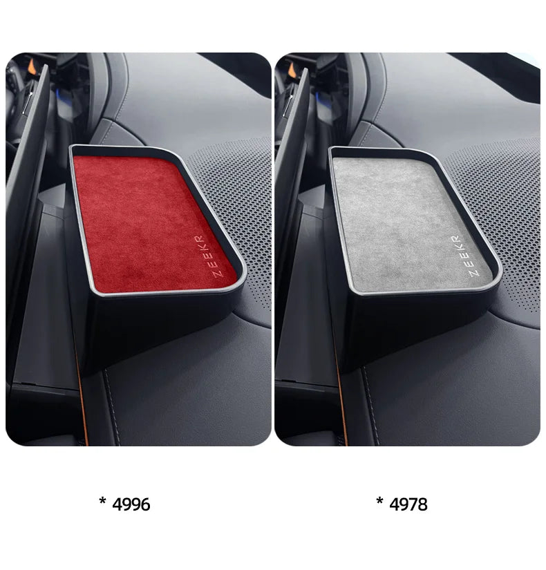 For Zeekr 001 2024 Storage Box Behind The Central Control Screen Navigation Screen Storage Alcantara suede Car Accessories
