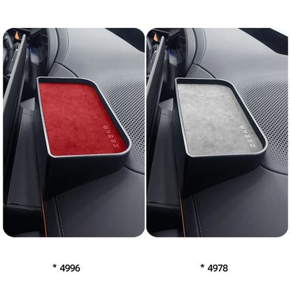 For Zeekr 001 2024 Storage Box Behind The Central Control Screen Navigation Screen Storage Alcantara suede Car Accessories
