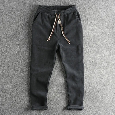 915# Autumn New American Retro Chenille Knitted Sweatpants Men's Simple Heavyweight Loose Straight Casual Sports Youth Pants
