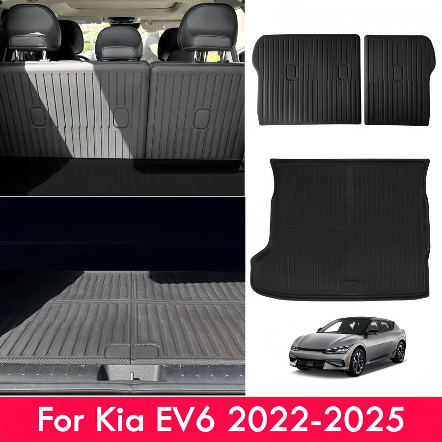 All Weather Trunk Mat For Kia EV6 2022-2024 (All Trims) and 2025 (GT ONLY) XPE Cargo Liner Rear Trunk Mat Odorless Waterproof