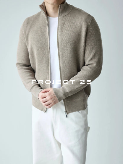 PROJECT 25 Men Soft Knit Cardigan Sweater Solid Color Casual Loose Warm Lightweight Office Commute Daily Wear All Match Outerwea