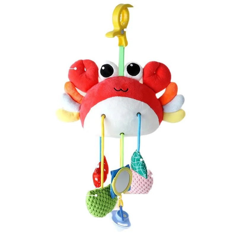 Nibbled Drawstring Mirror Cheer Baby Bed Hanging Toy Cartoon Animal Bedbell Pendant Soft Stroller Car Seat Crib Sensory Learning