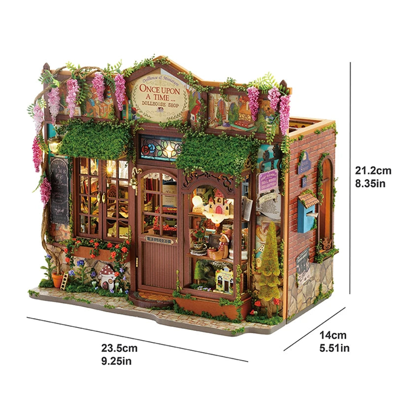 DIY Wooden Miniatures Doll House Handmade Figurines Bookend 3D Puzzle Assembled Houses With Furniture For Friends Christmas Gift
