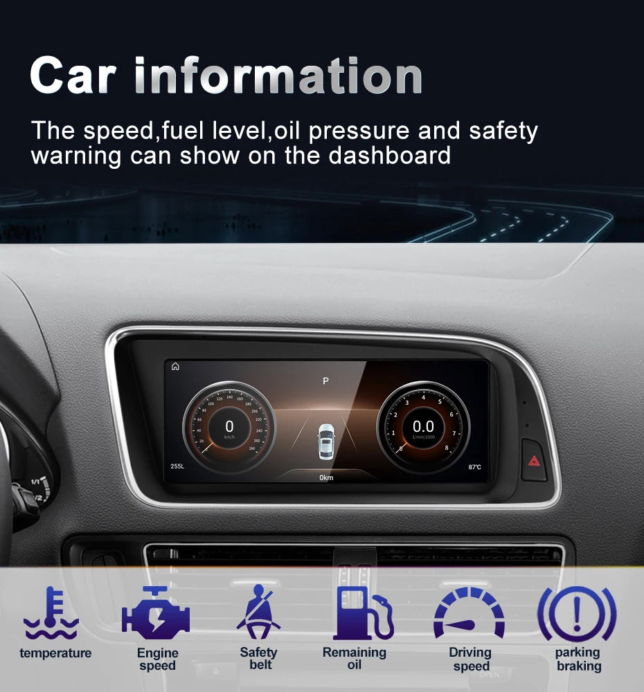 STWEI Qualcomm Snapdragon 680 6225 2.4GHz Wireless CarPlay Android13 Auto For AUDI Q5 Car Multiledia Players Video GPS Bluetooth
