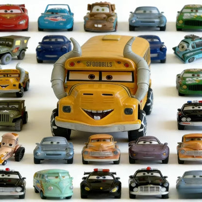 #NEW 53PCS Full-set Pixar Cars Lightning McQueen Fillmore 4-9CM 1：55 Metal Model Racing Car Toy Children's Birthday NEWYEAR Gift
