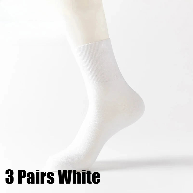 3/6Pairs Prevent Varicose Veins Socks Mens Diabetics Patients Cotton Loose Mouth Sock Man Women Comfort Meias