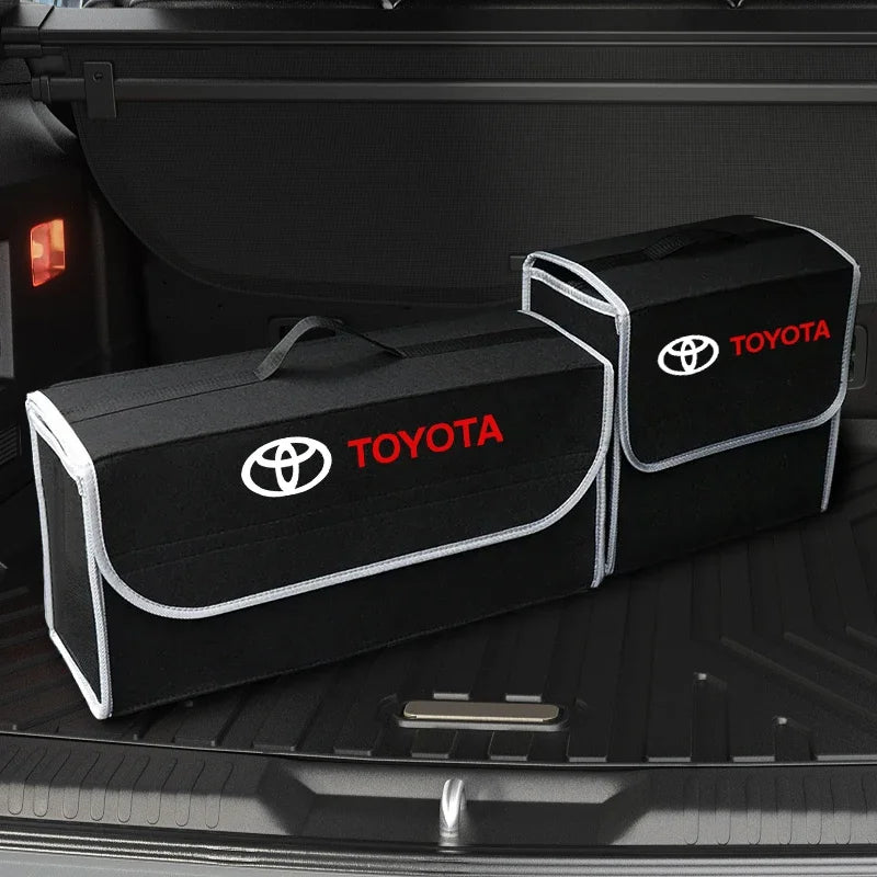 Car interior sticker Car Trunk Storage Box Foldable Felt Organizer Stowing Tidying Box For Toyota Corolla Camry rav4 Yaris hilux
