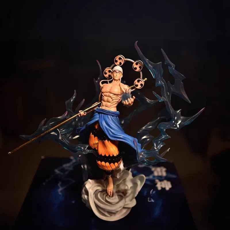 One Piece Gk Enel Three Head Sculpt Light Up Action Figure Statue Collectible Model Desktop Ornament For Anime Fans Wholesale