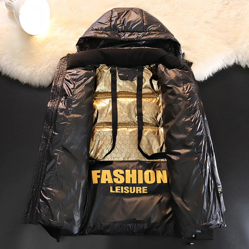 Winter Casual Down Warm Cotton Jacket Men Comfortable Fashionable Outdoor Warm Cotton Jacket Fashion Men  Hooded Cotton Jacket