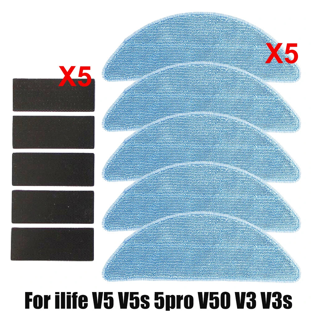 For ilife v5s v5 pro x5 V5 V3 v5s pro V50 V55 side Brush hepa Filter Mop Cloth magic paste accessories  vacuum cleaner parts