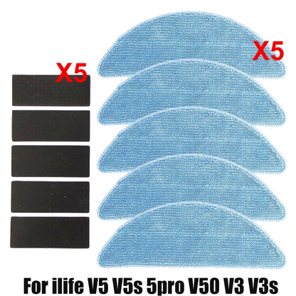 For ilife v5s v5 pro x5 V5 V3 v5s pro V50 V55 side Brush hepa Filter Mop Cloth magic paste accessories  vacuum cleaner parts