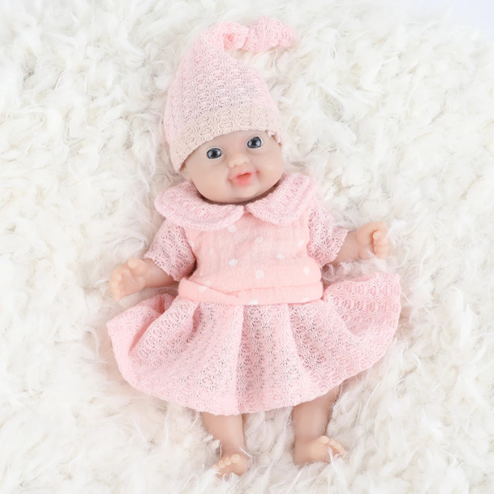 IVITA 7" Girl Preemie Full Body Silicone Reborn Baby Doll Lifelike Mini Realistic Doll Surprice Children Antistress Toys Dolls