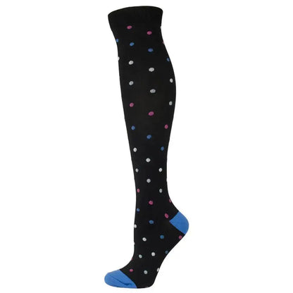 Sport Compression Stockings Funny Pattern Halloween ballon Dot Leg Pressure Running Cycling Multi Color Compress Socks