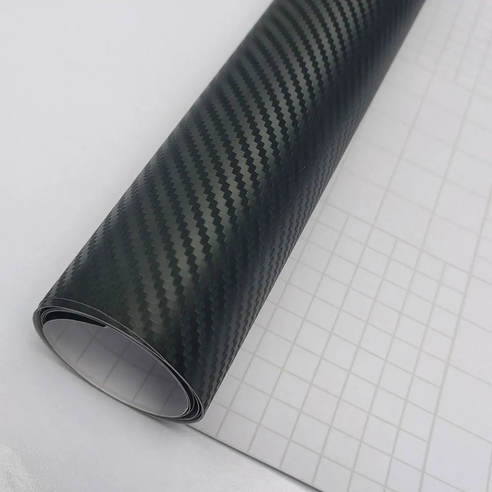 10/20/30/40/50*152cm Black Matte 3D 4D 5D Carbon Fiber Vinyl Car Wraps Auto Satin Film Vehicle Sticker with Different Size/Roll