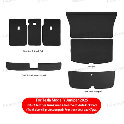For Tesla Model Y Juniper Trunk Mat Full Coverage Trunk Both Side Guards Seat Backrest Protective Pad Cargo Liner Anti Dirty Mat