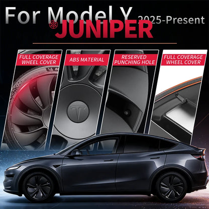 4PCS 19inch Asymmetrical Wheel Cap for Model Y Juniper 2025-2026 Cyclone Car Cap Automobile Wheel Cap Design for Tesla Hubcaps