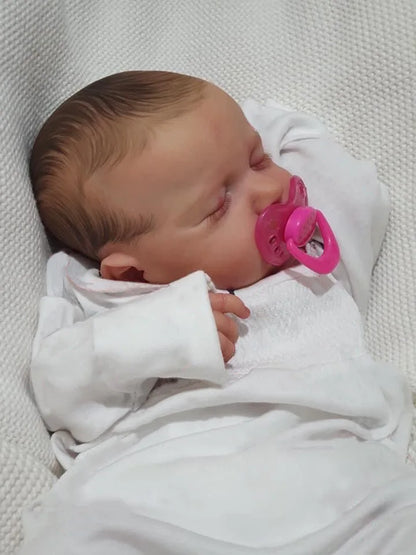50CM/20inch Reborn Baby Doll LouLou Mixed Silicone Vinyl Finished 3D Painted Skin Veins Art Collection Doll Gift For Girls