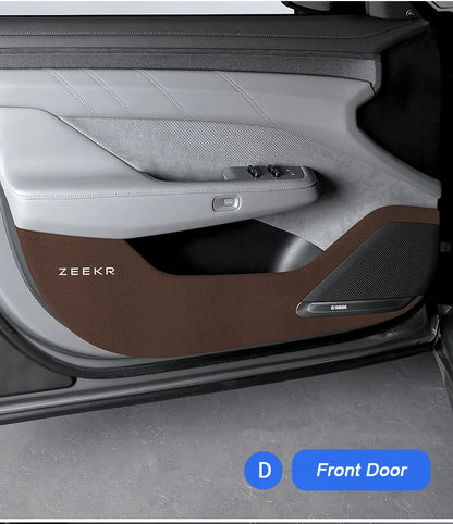 For Zeekr 001 2024 2025，Leather Car Door Anti-kick Pad Front Rear Door Protective Pad Threshold Bar Car Modification Accessories
