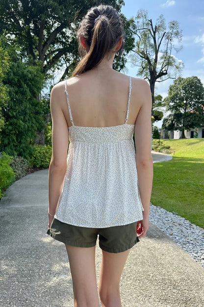 Brandy Melville Pure Cotton Three-Button Base Layer Vest Sweet Style V-Neck Sleeveless Tank Top for Women Spring Summer