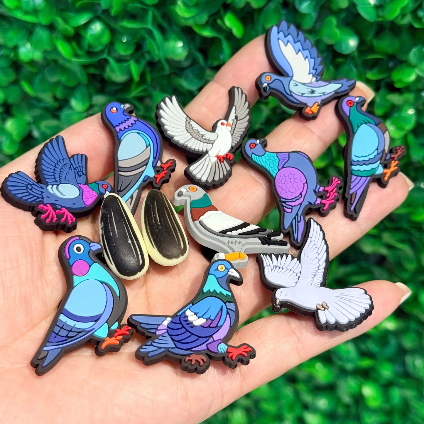 16-100Pcs Wholesale Dove of Peace PVC Shoe Buckle Charms Mix Pigeon Adult Clog Ornaments For Birthday Present