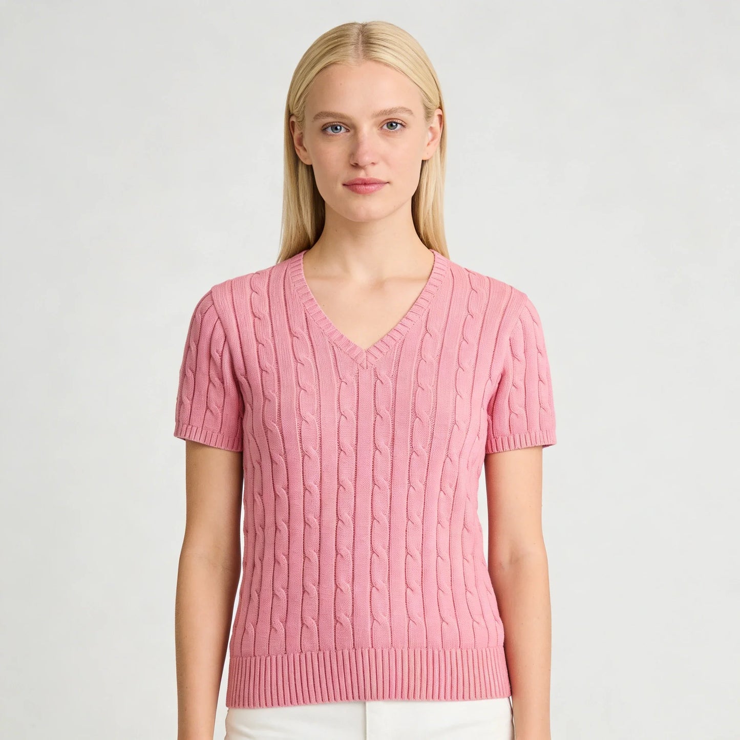 women's t-shirts and polos old money v neck t shirt woman solid color embroidered knitted Women's t shirt Women's polo shirt
