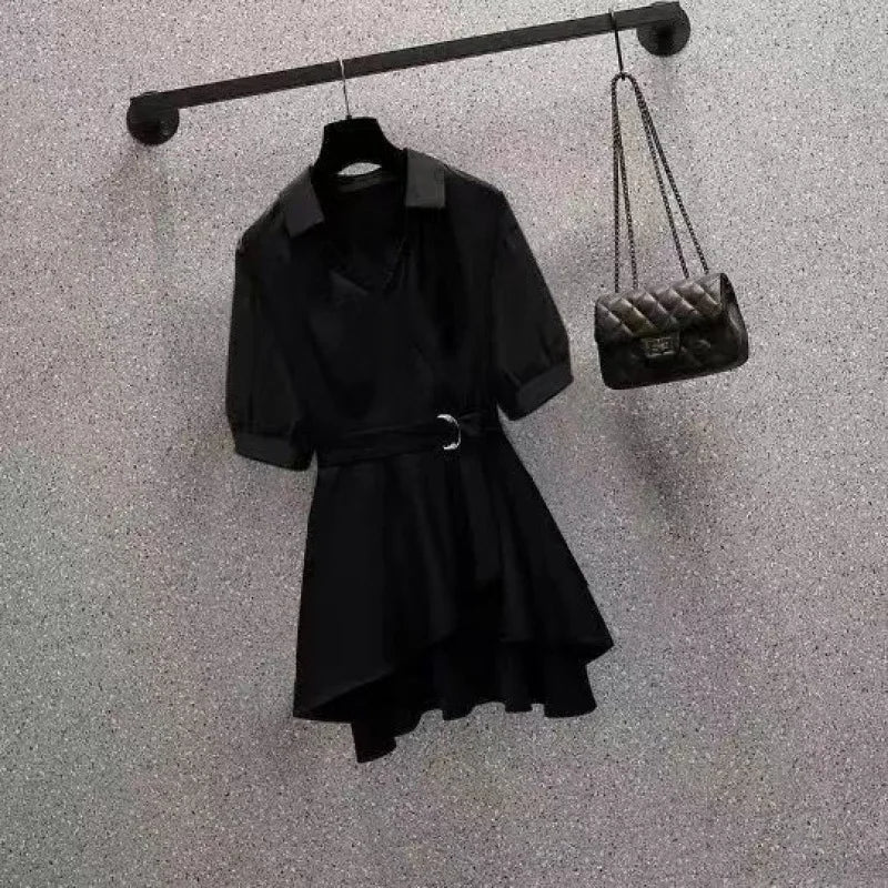 Slimming Effect Long Sleeve Women's Shirt Waist Cinching Fashionable plus Size Summer Shirt Polyester Material Casual Style