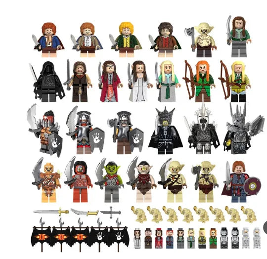 Mini Lord Rings Action Figures Building Block Ringwraiths Orcs Legion Elf King Princ Knight Dwarf Wizard Movie Characters Bricks