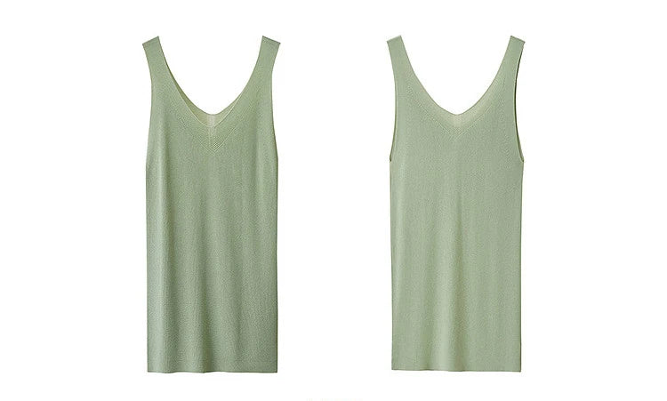 Amii Women's Tank Top 2026 Summer New Solid Color Slim Fit Sleeveless Vest Casual Layering V-Neck Camisole For Women 12642062