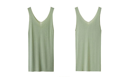 Amii Women's Tank Top 2026 Summer New Solid Color Slim Fit Sleeveless Vest Casual Layering V-Neck Camisole For Women 12642062
