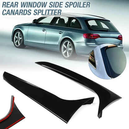 High Quality Gloss Black Rear Window Side Spoiler Canards Fit A4 B8 Allroad Avant 2009-2016 Auto Exterior Decor Accessories