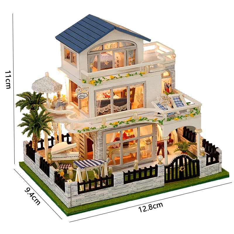 DIY Wooden Puzzles Bookstore Casa Miniatures Bookend Assembled Houses Toys For Friends Birthday Gifts Home Decoration