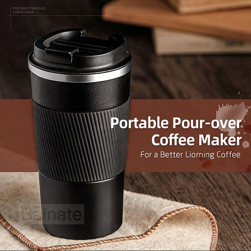 510ML Car Stainless Steel Coffee Mug with Lid Anti-Scald Drinks Cup For Audi A3 A4 B8 8P 8V B6 A5 A6 C7 Q5 B9 B7 C6 Q2 Q7 Q3 A7