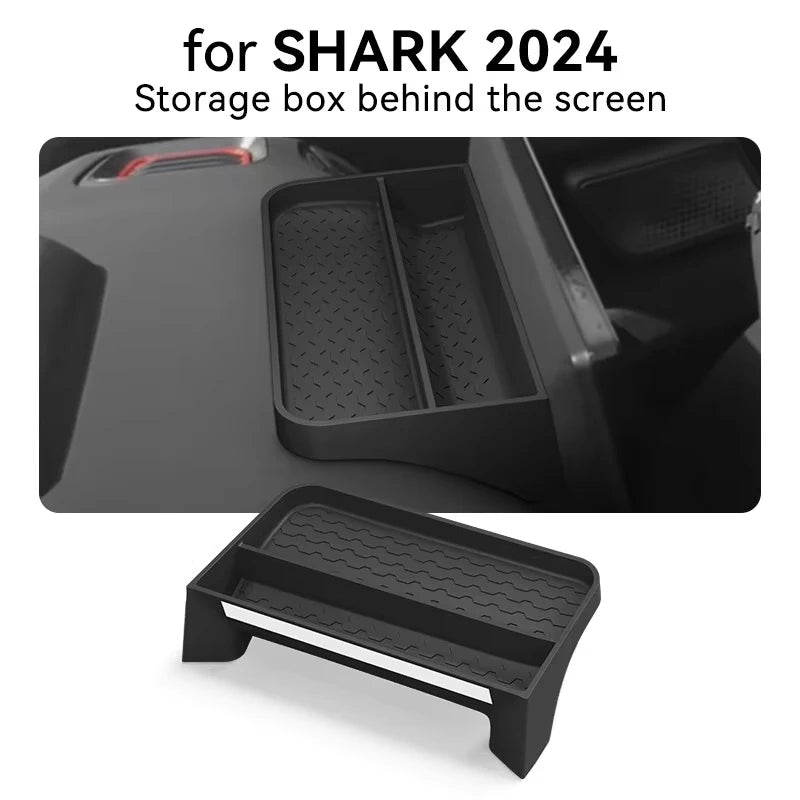 For BYD Shark 6 2024 2025 Car Behind Instrument Screen Silicone Storage Box Phone Holder Anti-slip Organizer Box Car Accessories