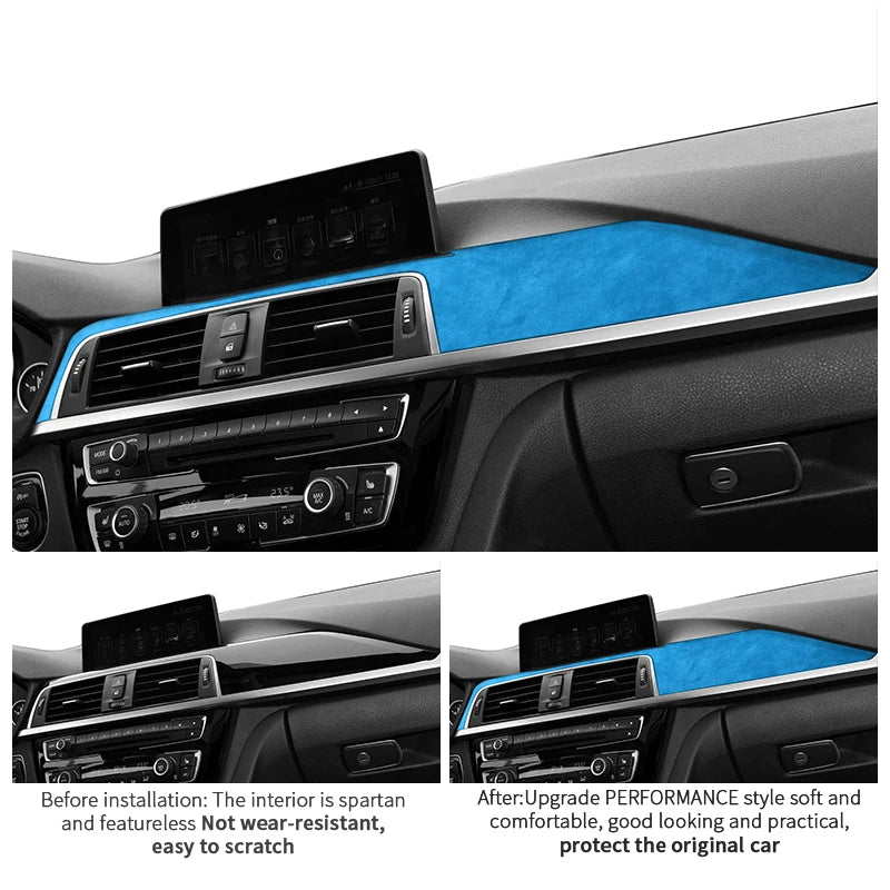 Top Suede For BMW F30 F32 F34 (2013-2019) Center Console Dashboard Instrument Panel Trim Sticker Car Interior Tuning Accessories